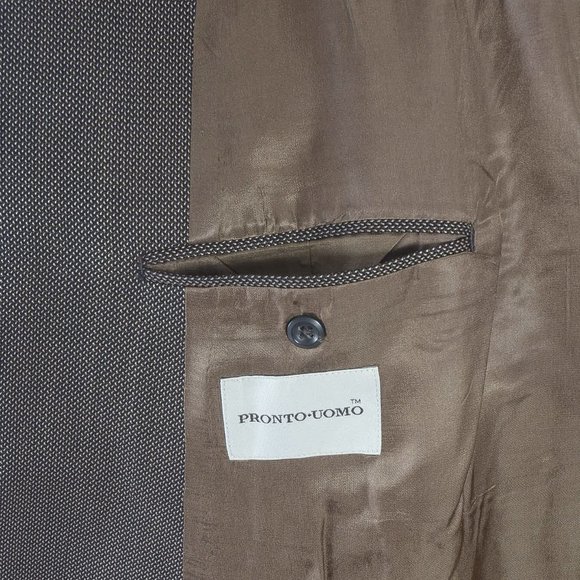 Pronto-Uomo Men's Coat  Blazer Gray Size 54R - Picture 9 of 11
